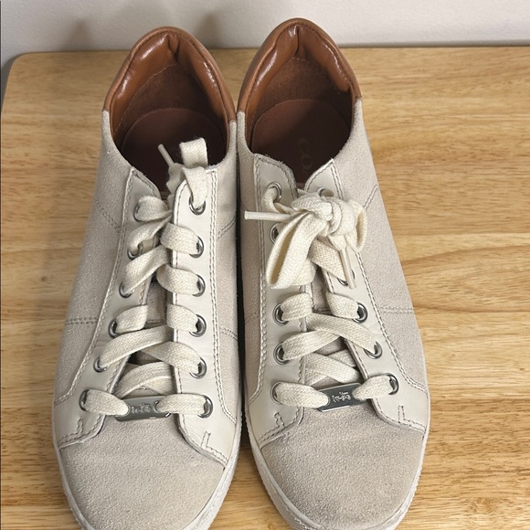 Coach Cream Lace-Up Sneakers - Picture 5 of 11